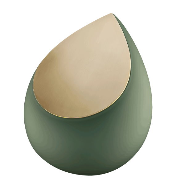 Drop Sage Green / Brushed Golld Adult Urn