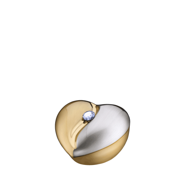 Heartfelt Brushed Gold Keepsake Urn